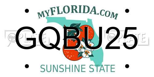 GQBU25 Florida License Plate