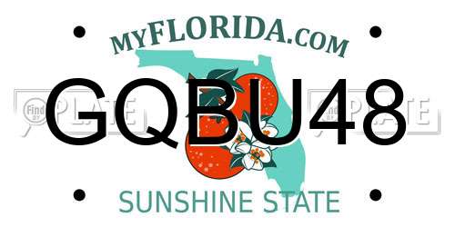GQBU48 Florida License Plate