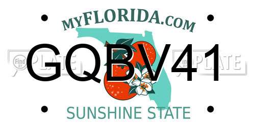 GQBV41 Florida License Plate
