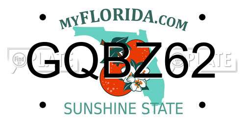 GQBZ62 Florida License Plate