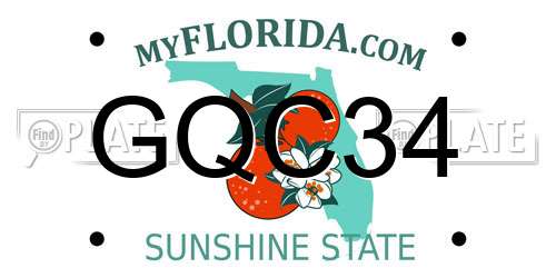 GQC34 Florida License Plate