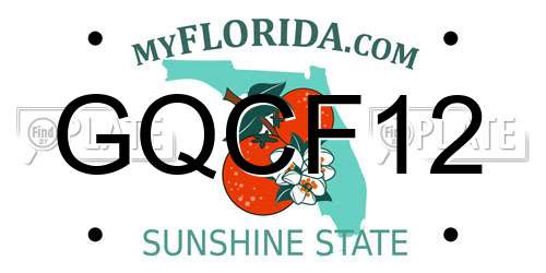 GQCF12 Florida License Plate