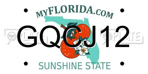GQCJ12 Florida License Plate