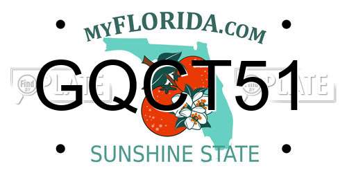 GQCT51 Florida License Plate