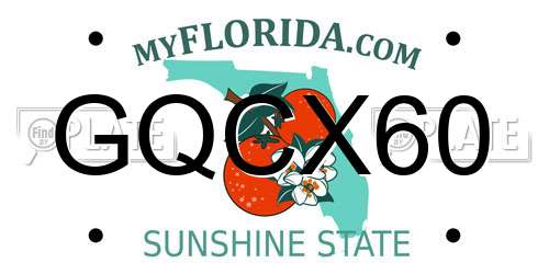 GQCX60 Florida License Plate
