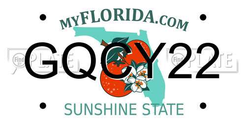 GQCY22 Florida License Plate