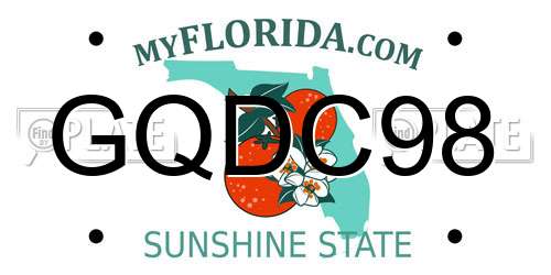 GQDC98 Florida License Plate