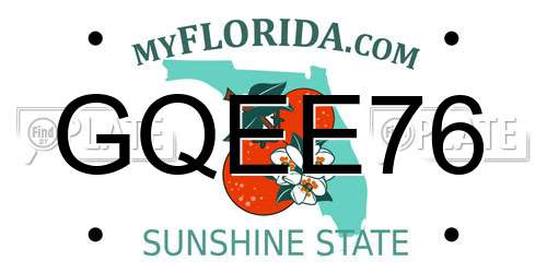 GQEE76 Florida License Plate