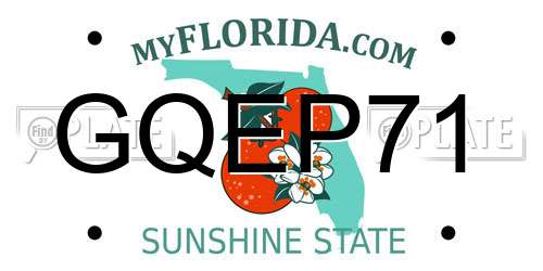 GQEP71 Florida License Plate