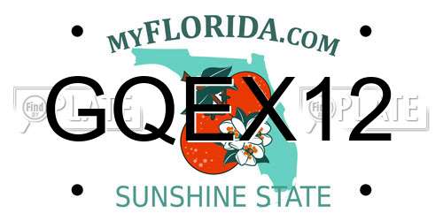 GQEX12 Florida License Plate