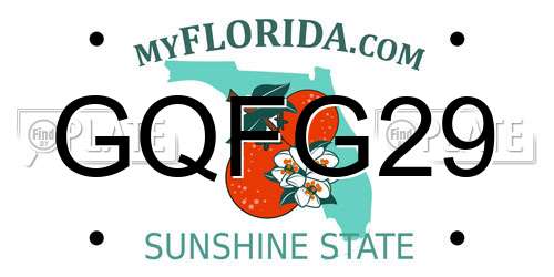 GQFG29 Florida License Plate