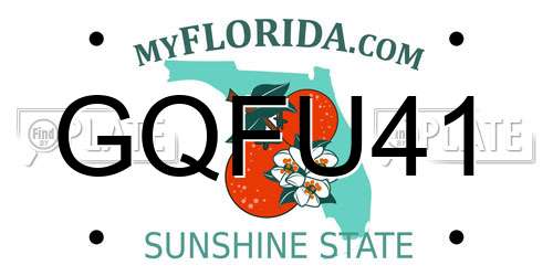 GQFU41 Florida License Plate