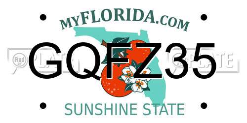GQFZ35 Florida License Plate