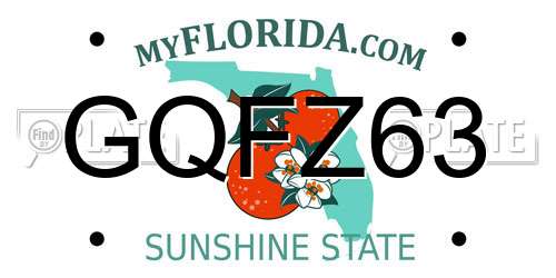 GQFZ63 Florida License Plate