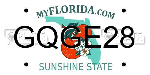 GQGE28 Florida License Plate
