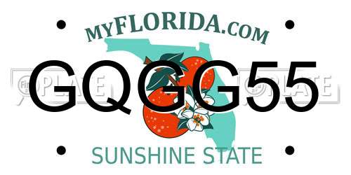 GQGG55 Florida License Plate