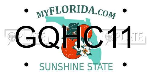 GQHC11 Florida License Plate