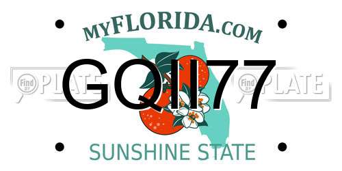 GQII77 Florida License Plate