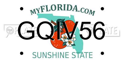 GQIV56 Florida License Plate