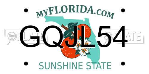 GQJL54 Florida License Plate