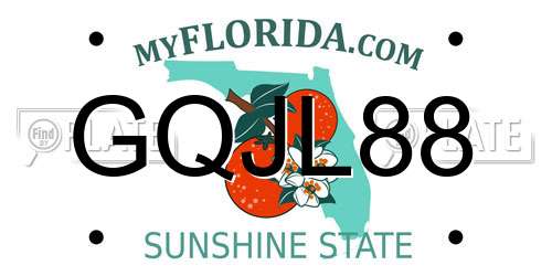 GQJL88 Florida License Plate