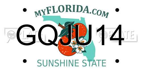 GQJU14 Florida License Plate
