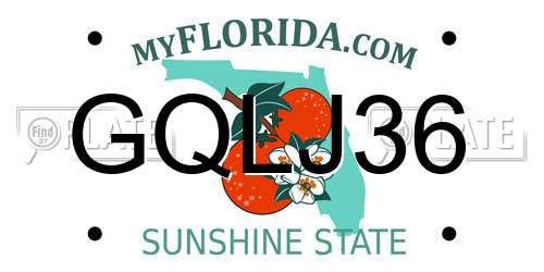 GQLJ36 Florida License Plate