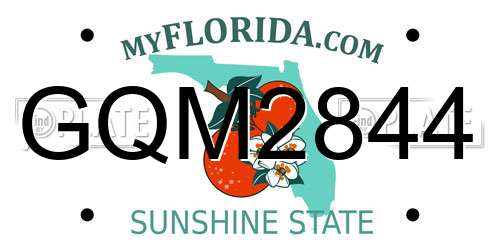 GQM2844 Florida License Plate