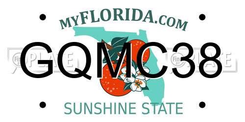 GQMC38 Florida License Plate