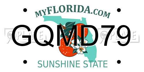 GQMD79 Florida License Plate