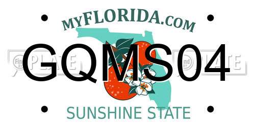 GQMS04 Florida License Plate