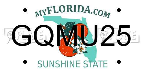 GQMU25 Florida License Plate