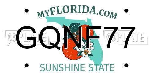 GQNF77 Florida License Plate
