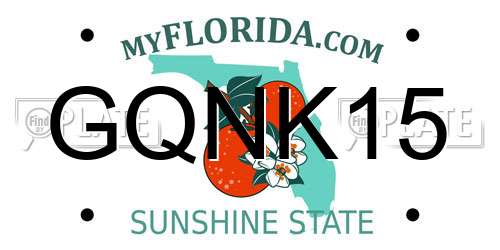 GQNK15 Florida License Plate