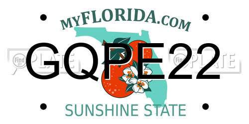 GQPE22 Florida License Plate