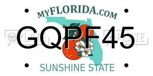 GQPF45 Florida License Plate
