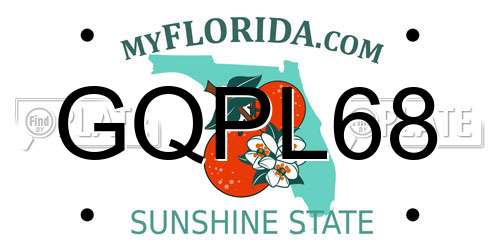 GQPL68 Florida License Plate