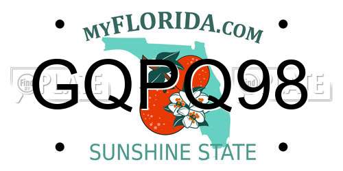 GQPQ98 Florida License Plate