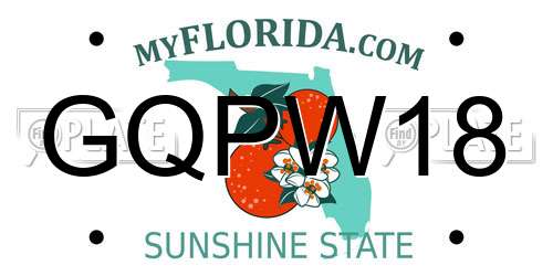 GQPW18 Florida License Plate