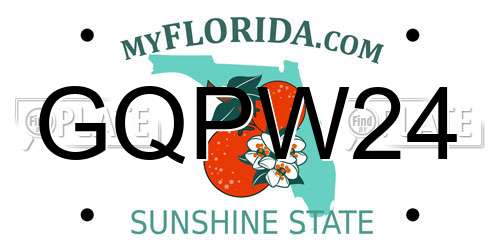 GQPW24 Florida License Plate
