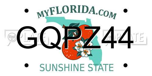 GQPZ44 Florida License Plate