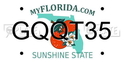 GQQT35 Florida License Plate