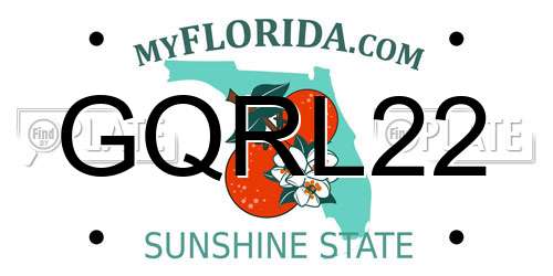 GQRL22 Florida License Plate