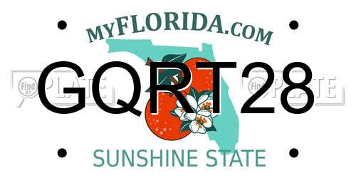 GQRT28 Florida License Plate