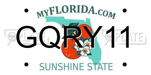 GQRY11 Florida License Plate