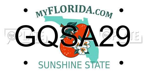 GQSA29 Florida License Plate