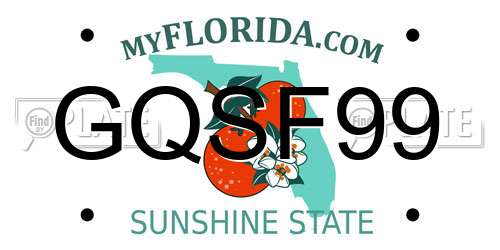 GQSF99 Florida License Plate