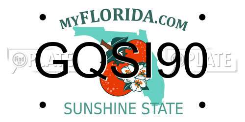 GQSI90 Florida License Plate