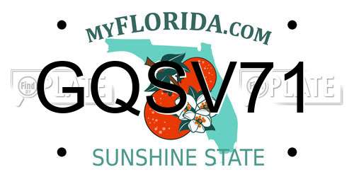 GQSV71 Florida License Plate