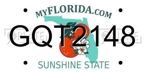 GQT2148 Florida License Plate